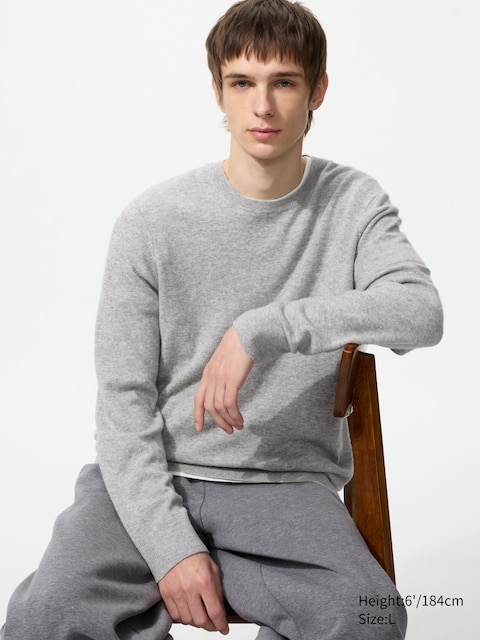 Uniqlo - Pull 100% Cachemire - Gris - S