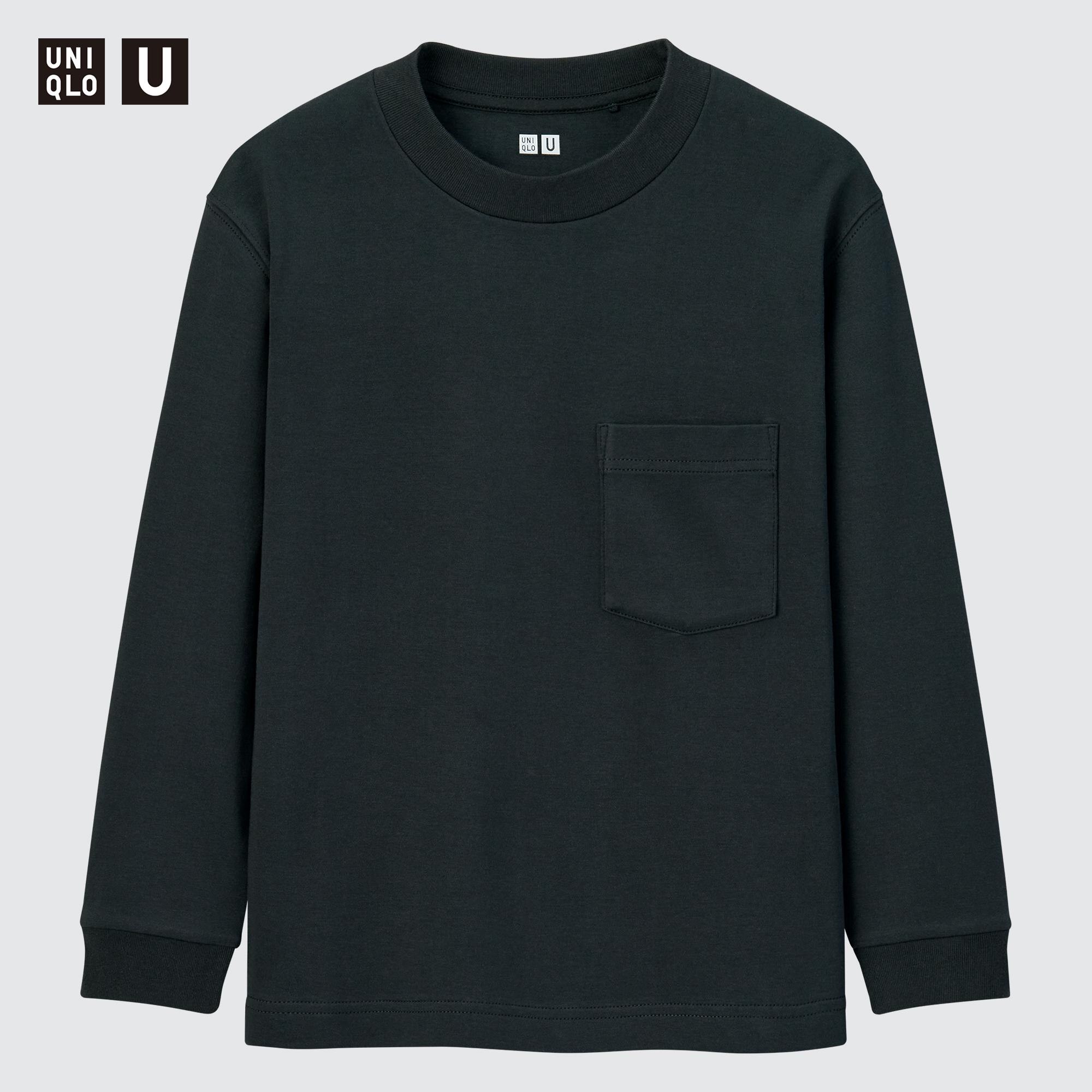 Uniqlo Neonati Abbigliamento Top e t-shirt T-shirt T-shirt a maniche lunghe 6-12 Mo T-Shirt Cotone Con Tasca Maniche Lunghe 