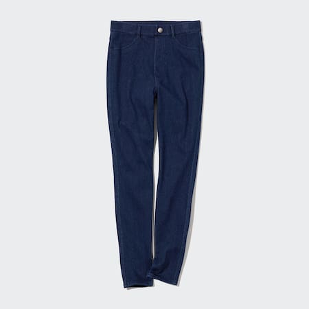 Uniqlo - Cotton Heattech Ultra Stretch High Rise Leggings Trousers - Blue -  L, £34.90