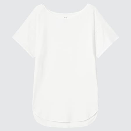 T-Shirt AIRism Senza Cuciture Taglio Lungo Collo A Barchetta