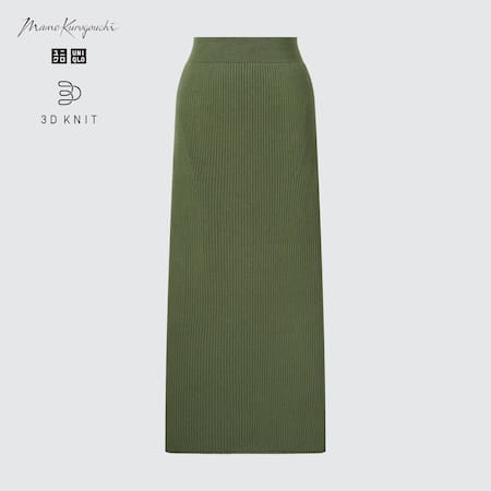 Mame Kurogouchi 3D Knit Seamless Rib Long Skirt