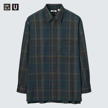 Uniqlo U Flannel Oversized Checked Shirt (Regular Collar)