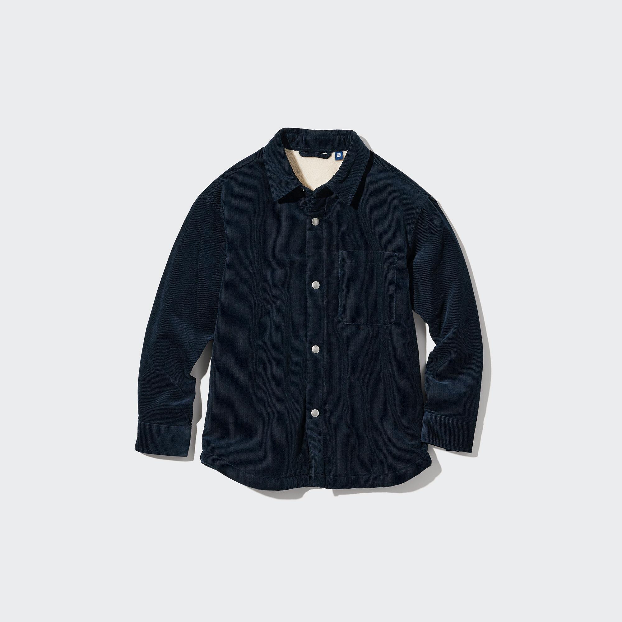 Uniqlo Bambino Abbigliamento Cappotti e giubbotti Giacche Giacche di pile Cotone Giacca A Camicia Velluto Coste Foderata In Pile Bambino 