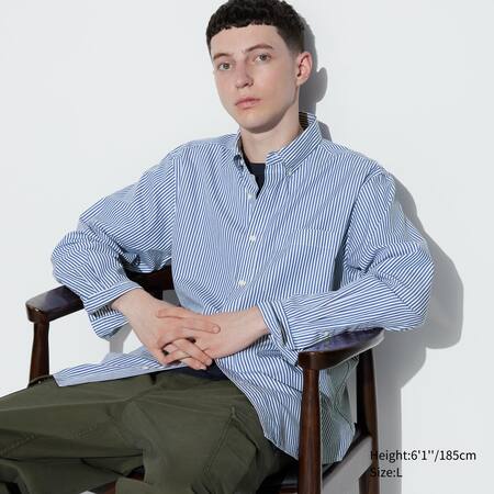 Extra Fine Cotton Broadcloth Regular Fit Striped Shirt (Button-Down Collar)