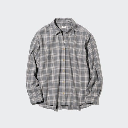 Women Soft Brushed Checked Long Sleeved Shirt