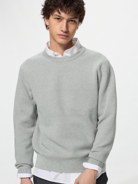 Uniqlo - Jersey Punto Milano Cuello Redondo (Lavable A Máquina) - S Gris