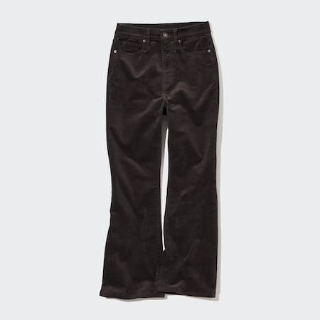 Corduroy Slim Fit Flared Trousers (Short)