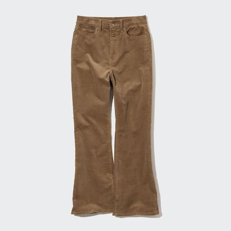 Corduroy Slim Fit Flared Trousers (Short)
