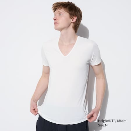 UNIQLO AIRism UV Inner T-Shirt White Black Women UV Protection