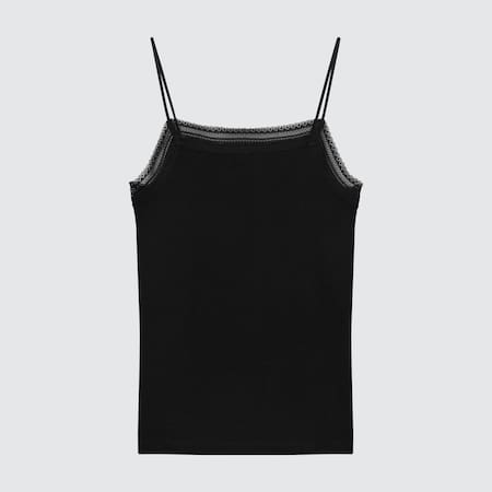 Cotton Ribbed Lace Camisole Top