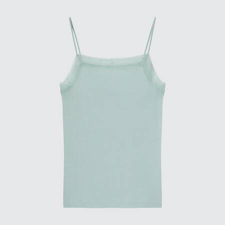 Cotton Ribbed Lace Camisole Top