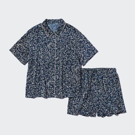 Satin Printed Pajamas (Short Sleeve)