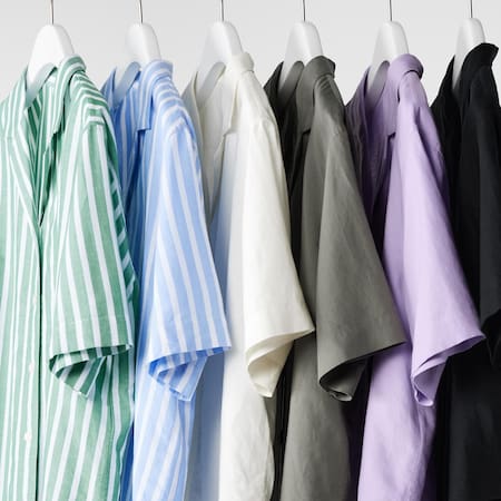 Linen Blend Open Collar Short Sleeved Shirt | UNIQLO