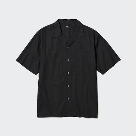 Cotton Blend Casual Short Sleeved Shirt (Open Collar) | UNIQLO