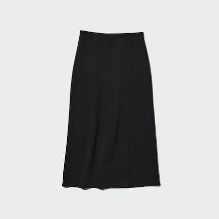 Stretch Double Faced Split Hem Skirt