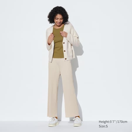 Ribbed Straight Leg Easy Trousers