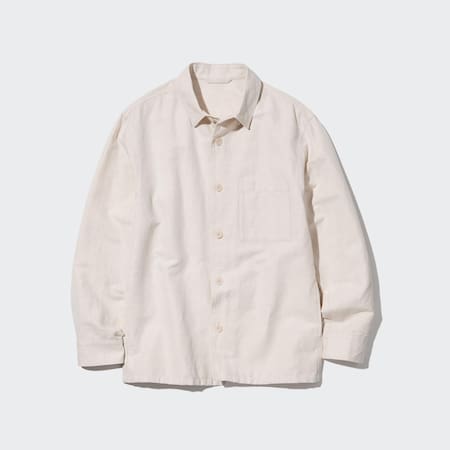 Cotton Linen Blend Overshirt Jacket