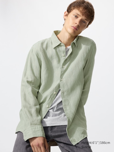 Uniqlo - Chemise 100% Lin Premium - Vert - Xxl