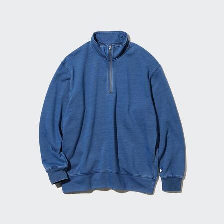 Indigo Sweat Half-Zipped Pullover