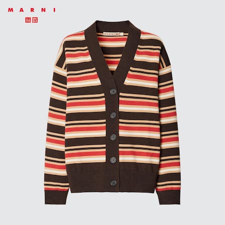 Marni Merino Blend Striped Oversized Cardigan
