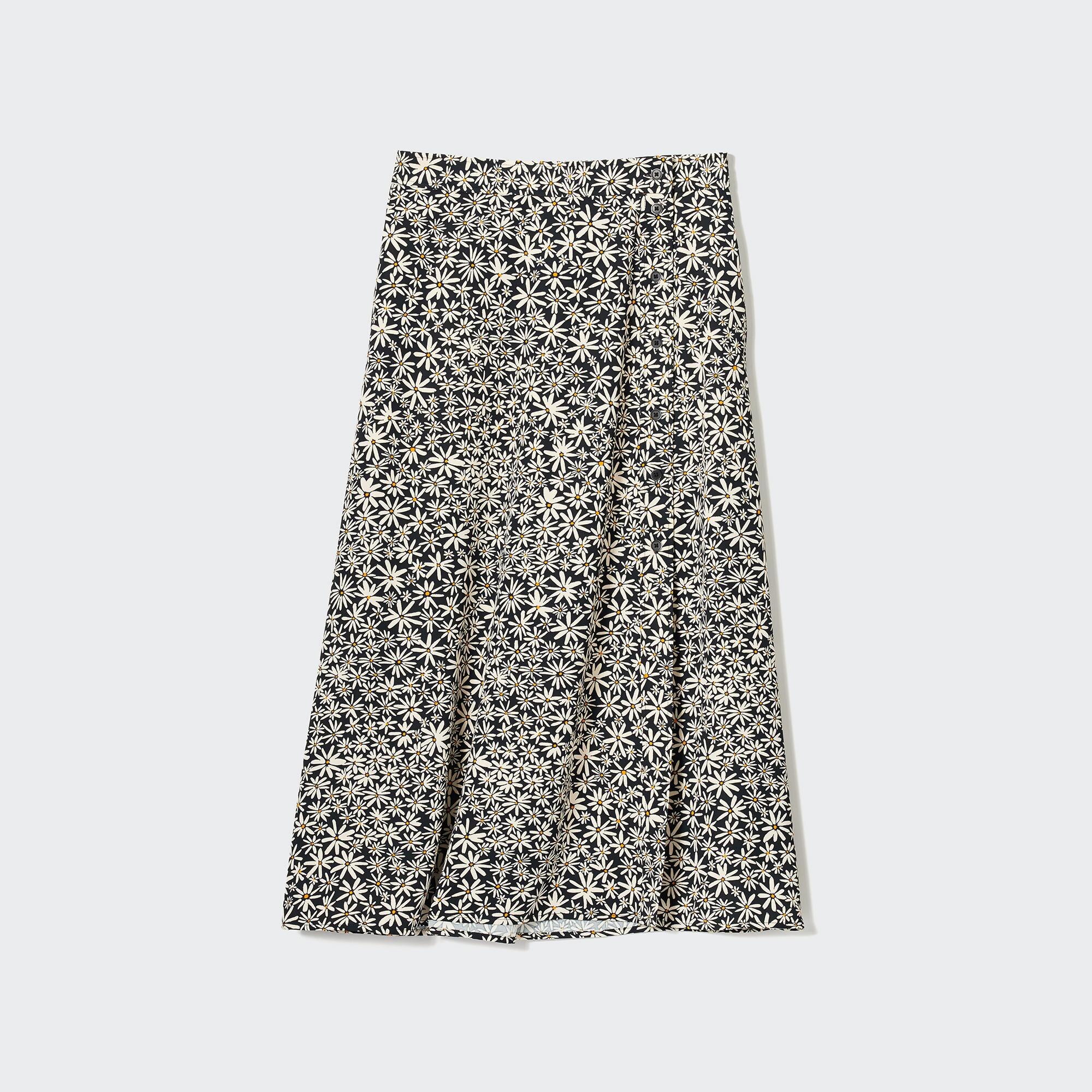 Split Hem Flower Print Midi Skirt | UNIQLO