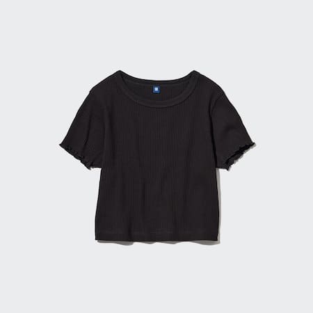 Girls Ribbed Cropped Fit T-Shirt