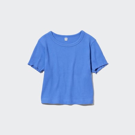 Girls Ribbed Cropped T-Shirt