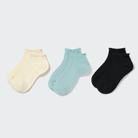 Kids Frill Short Socks (Three Pairs)