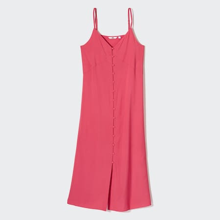 Button-Down Flared Camisole Dress