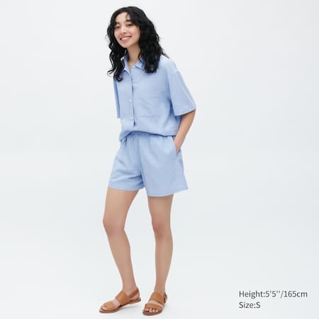 gradualmente Promesa Guardia Linen Blend Short Sleeved Set | UNIQLO UK