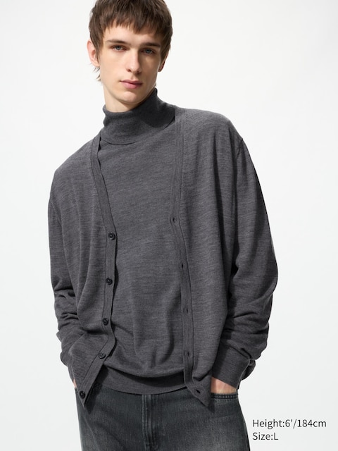 Uniqlo - Pull Col Roulé 100% Laine Mérinos - Gris - Xxl