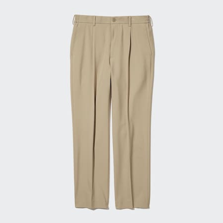 Two-Way Stretch Pleated Tapered Fit Trousers