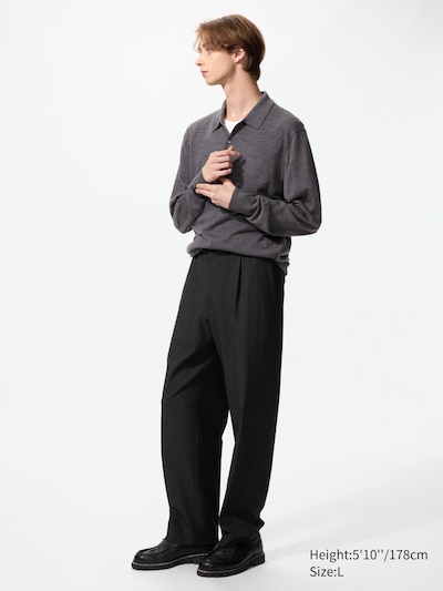 Wide-Fit Pleated Pants