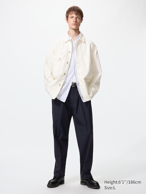 Uniqlo - Pantalon Large Plissé - Bleu Marine - Xl