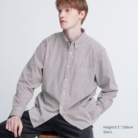 Extra Fine Cotton Broadcloth Regular Fit Striped Shirt (Button-Down Collar)