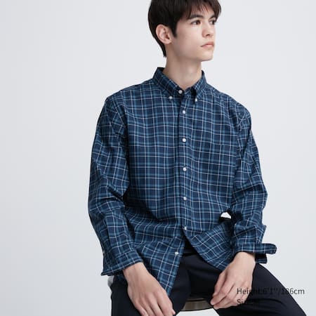Extra Fine Cotton Broadcloth Regular Fit Checked Shirt (Button-Down Collar)
