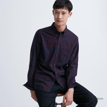 Flannel Regular Fit Checked Shirt (Button-Down Collar)