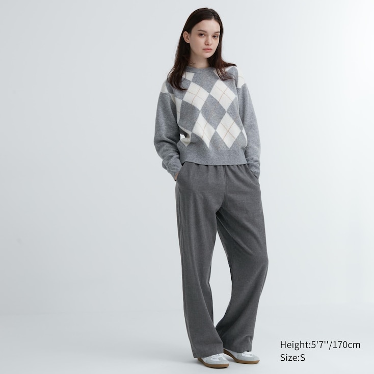 UNIQLO Washable Knit Ribbed Trousers (Long)