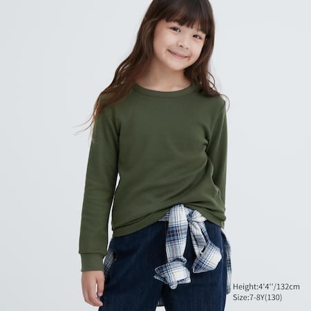T-Shirt HEATTECH Extra Chaud Coton Gaufré Manches Longues Enfant