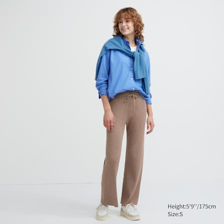 Washable Knit Ribbed Trousers (Long)