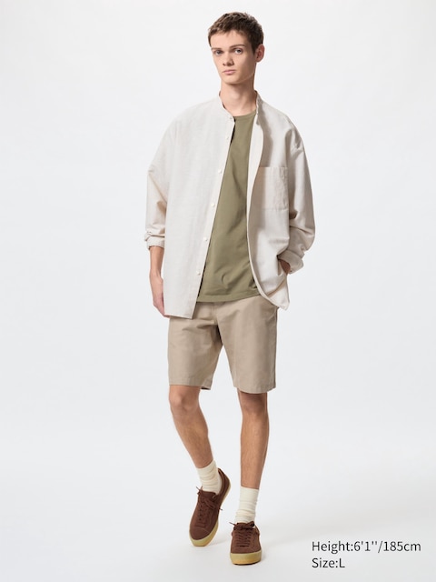 Uniqlo - Short En Lin Mélangé - Beige - Xl