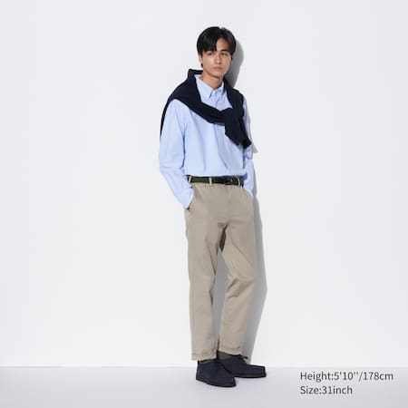 New York City pantalon chino homme en coton armuré coupe regular