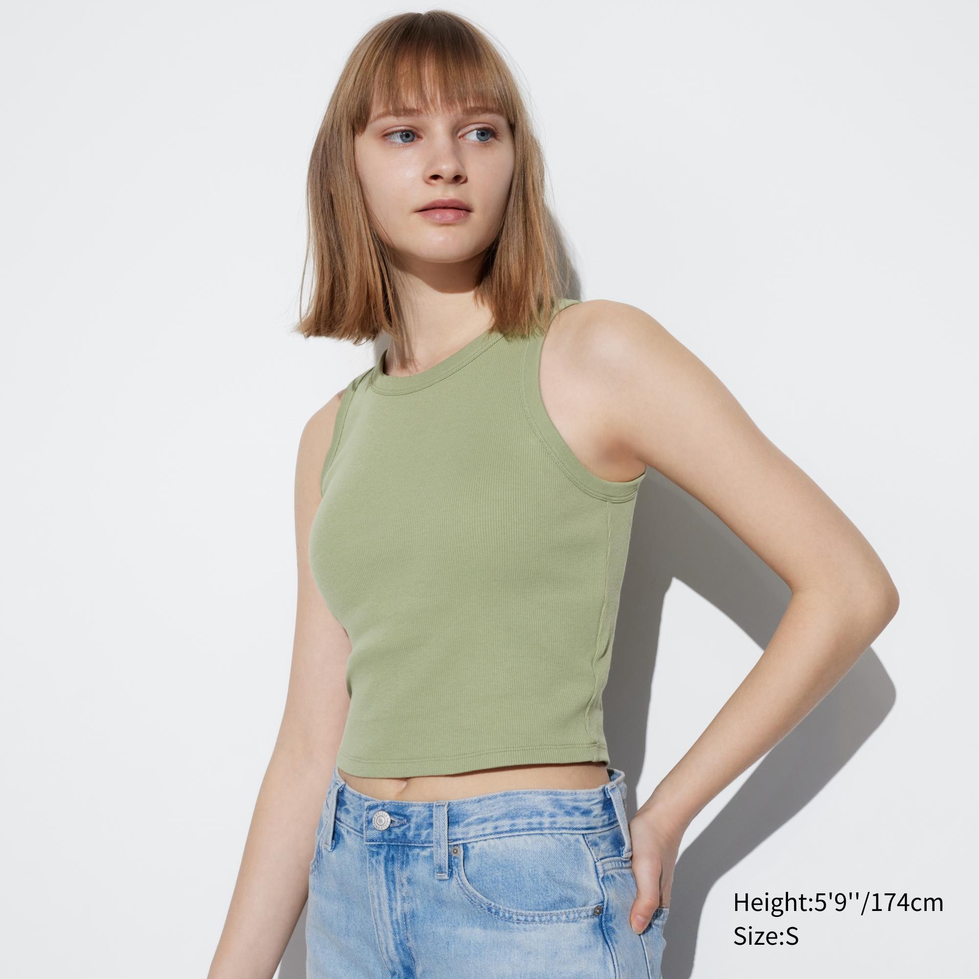 Ribbed Cropped Fit Sleeveless Bra Top | UNIQLO GB