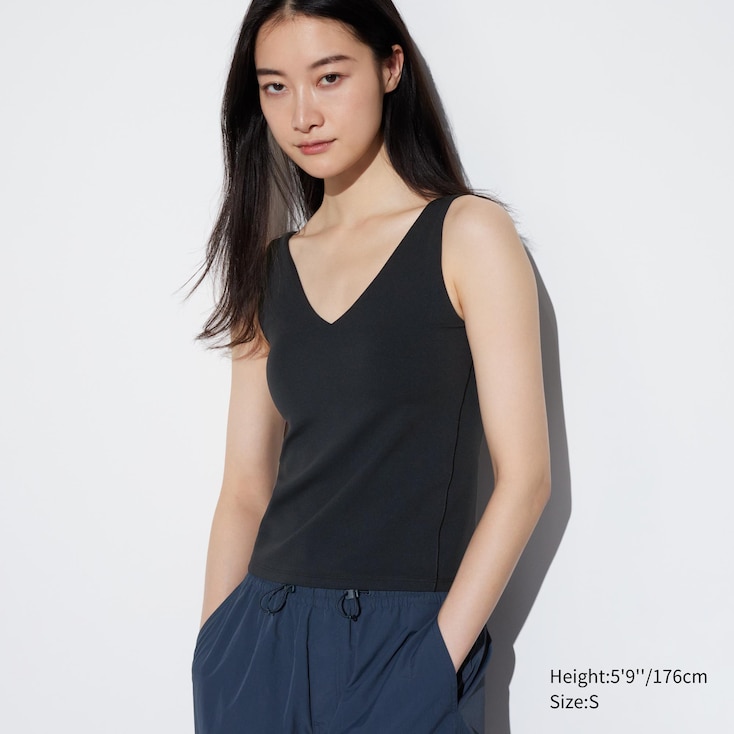 UNIQLO Ribbed Cropped Fit Sleeveless Bra Top