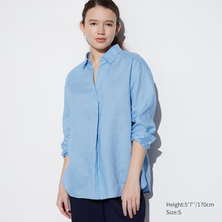 100% Premium Linen Skipper Collar 3/4 Sleeved Shirt