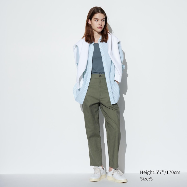UNIQLO Cotton Relaxed Fit Ankle Length Trousers