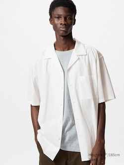 Modal Cotton Blend Short Sleeve Shirt (Open Collar)