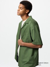 Open Collar Short-Sleeve Shirt