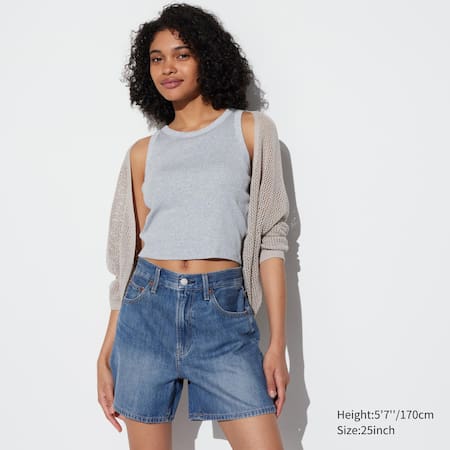 High Waisted Baggy Jeansshorts
