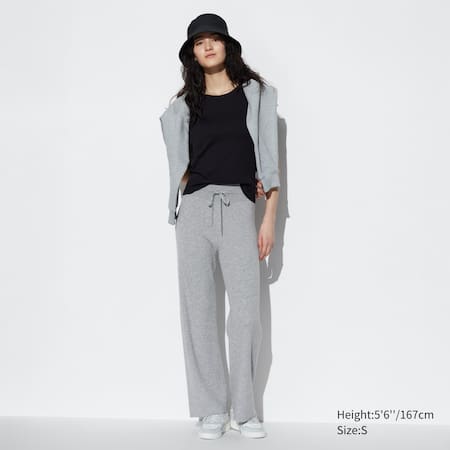 Washable Knit Ribbed Trousers